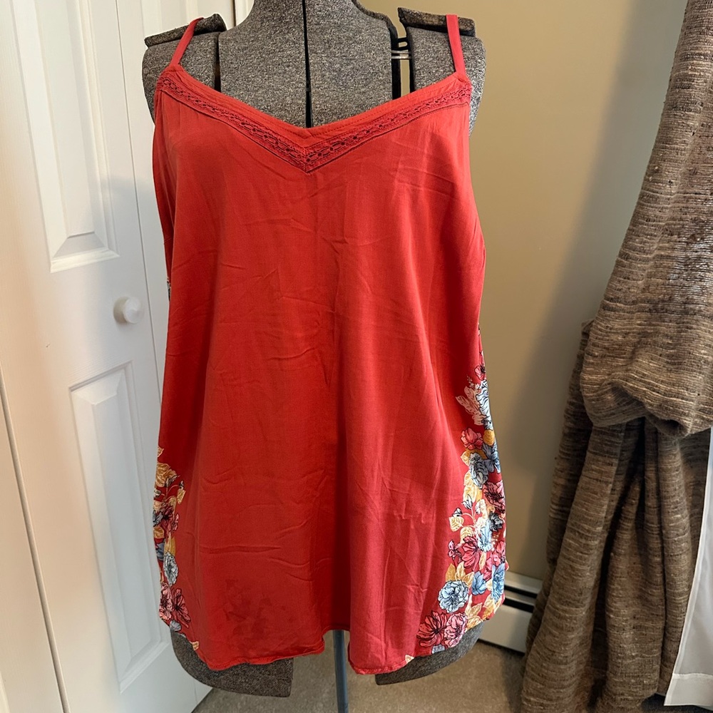 Torrid Orange Red Embellished Sleeveless Camisole